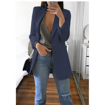Lång kavaj för dam i khaki MODA