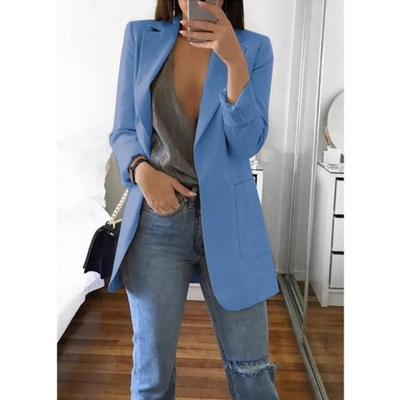 Lång kavaj för dam i khaki MODA