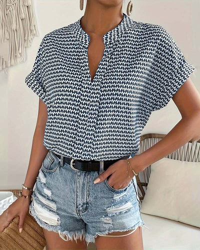 Josephine™ | Pied-de-poule Tyg Elegant V-ringad Topp