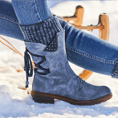 Veganska Läder Vinter Cowboy Stövlar För Kvinnor | Ideal för Vinter