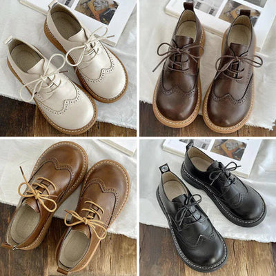 Brogue-stil Läderskor Med Bred Tå | Sylvia