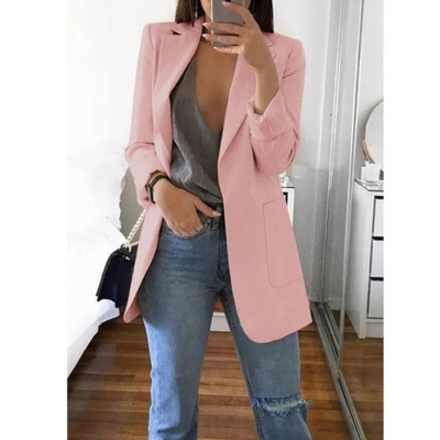 Lång kavaj för dam i khaki MODA