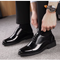 Lackskinn Oxford Skor Med Cap Toe Design För Herr | Ideal för Alla Säsonger