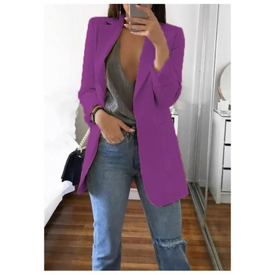 Lång kavaj för dam i khaki MODA
