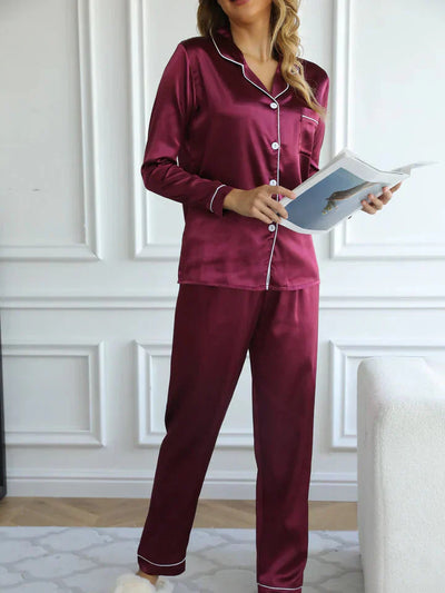 Qiana | Satin Pyjamas Uppsättning för Kvinnor