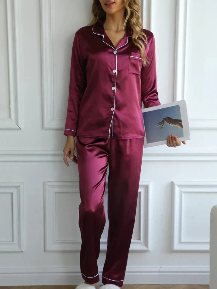Qiana | Satin Pyjamas Uppsättning för Kvinnor