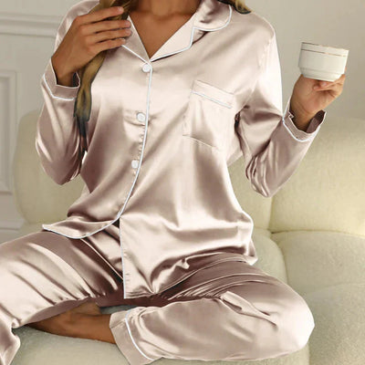 Qiana | Satin Pyjamas Uppsättning för Kvinnor
