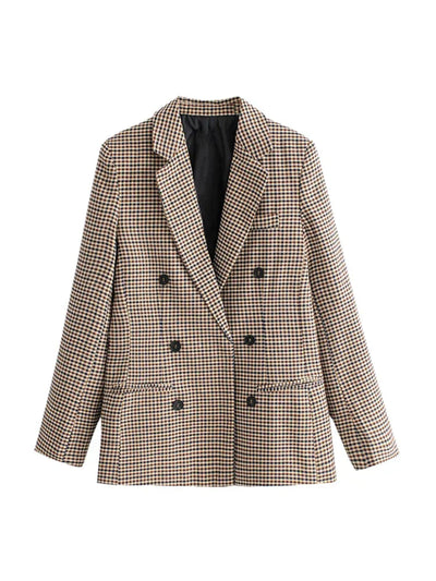 Mylah - Rutig blazer i vintagestil