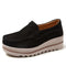 Hermine - Bekväma Slip-On Loafers i Mocka med Kilklack