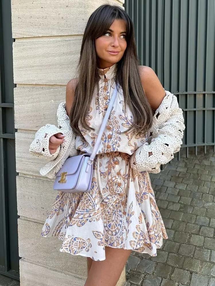 Hannah - Damernas Halter Paisley Sommarklänning