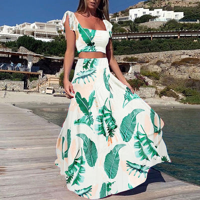Wilma - Kvinnor Crop Top & Maxi Kjol Set