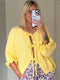 Sofia™ | Ihålig Stickad Halvärmad Cardigan