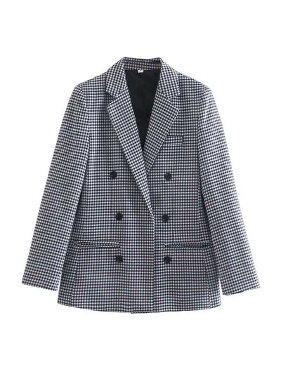 Mylah - Rutig blazer i vintagestil