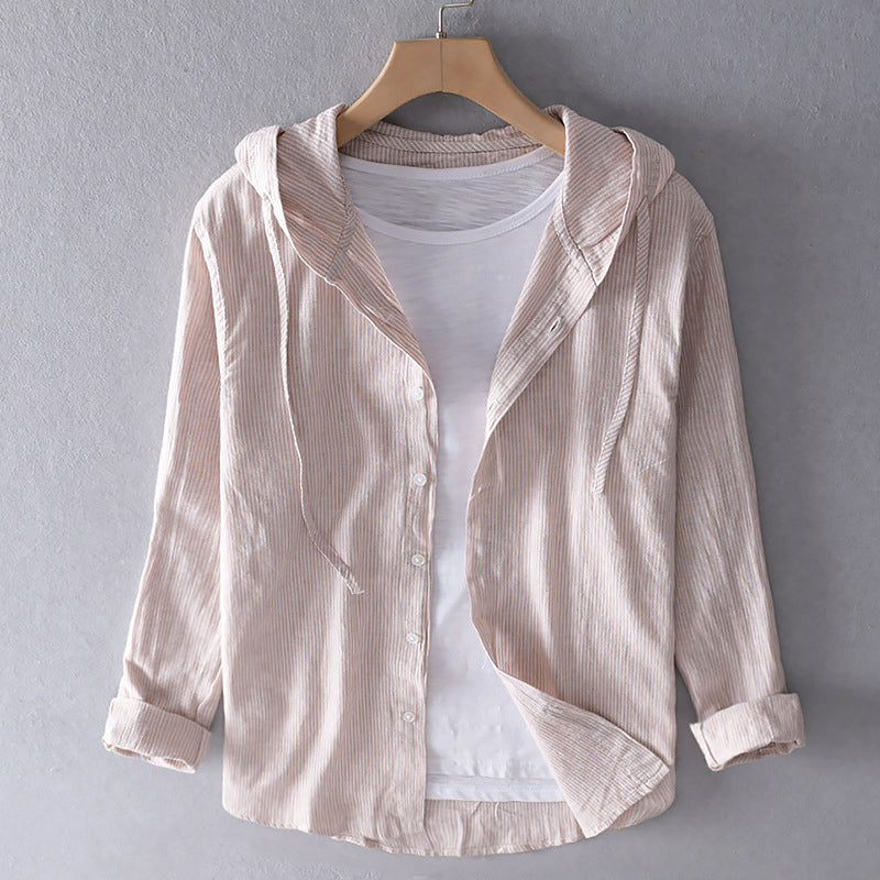 Kailani™ | Casual Långärmad Linneblus med Huva