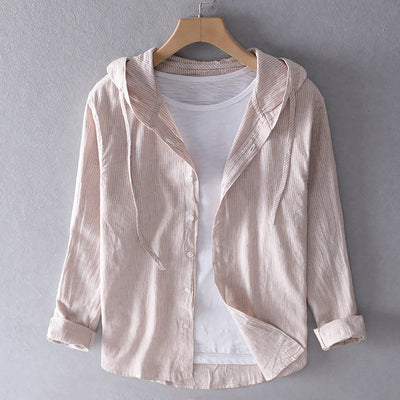 Kailani™ | Casual Långärmad Linneblus med Huva