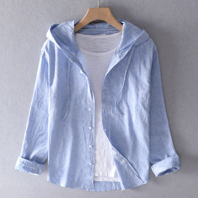 Kailani™ | Casual Långärmad Linneblus med Huva