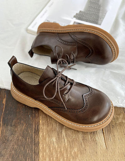 Brogue-stil Läderskor Med Bred Tå | Sylvia
