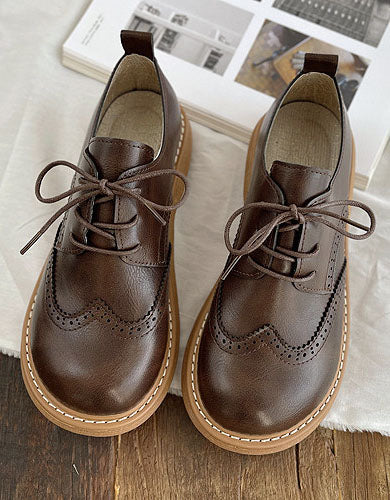 Brogue-stil Läderskor Med Bred Tå | Sylvia