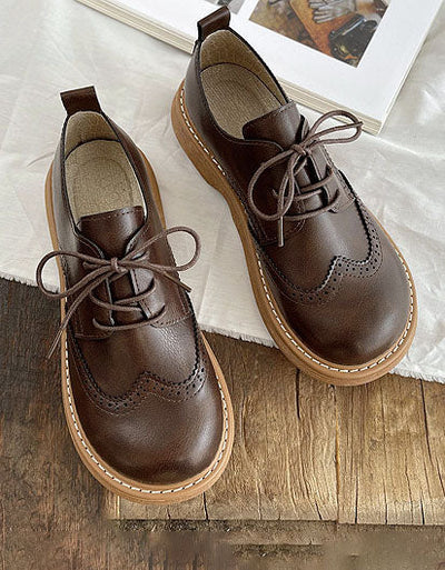 Brogue-stil Läderskor Med Bred Tå | Sylvia