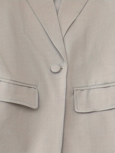 Elegant Sjalkrage Blazer Och Lockfickor Byxor Blazer-Set För Kvinnor | Perfekt för Formella Tillfällen