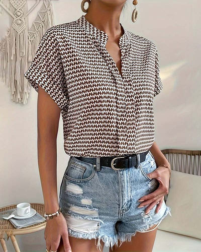 Josephine™ | Pied-de-poule Tyg Elegant V-ringad Topp