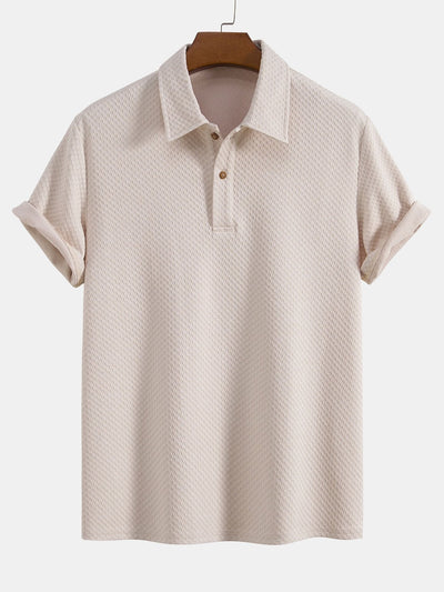 Knit Checkerboard Jacquard Polo Shirt