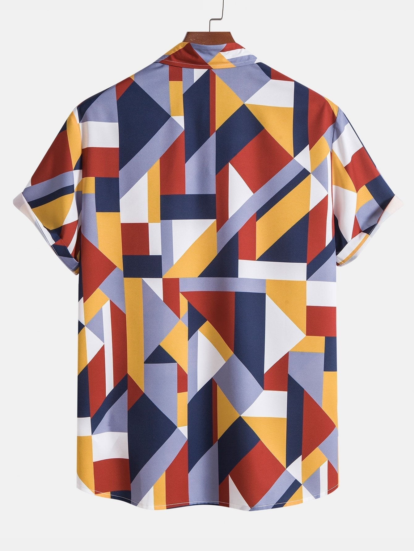 Geometric Print Button Up Shirt & Swim Shorts