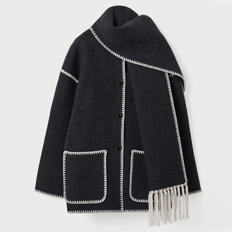 Zoe | Eleganta Damkappa med Halsduk