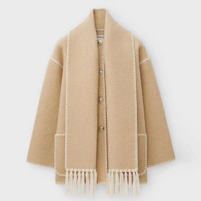 Zoe | Eleganta Damkappa med Halsduk
